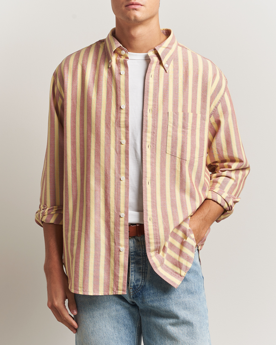 Homme | Chemises | Gant | Relaxed Fit Striped Heritage Oxford Shirt Modern Rust