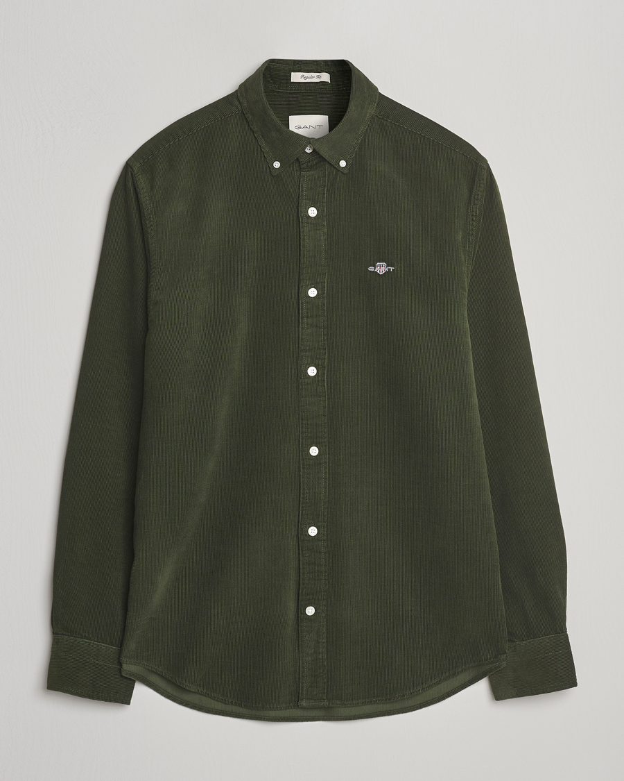 Homme | Chemises | GANT | Regular Fit Corduroy Shirt Country Green