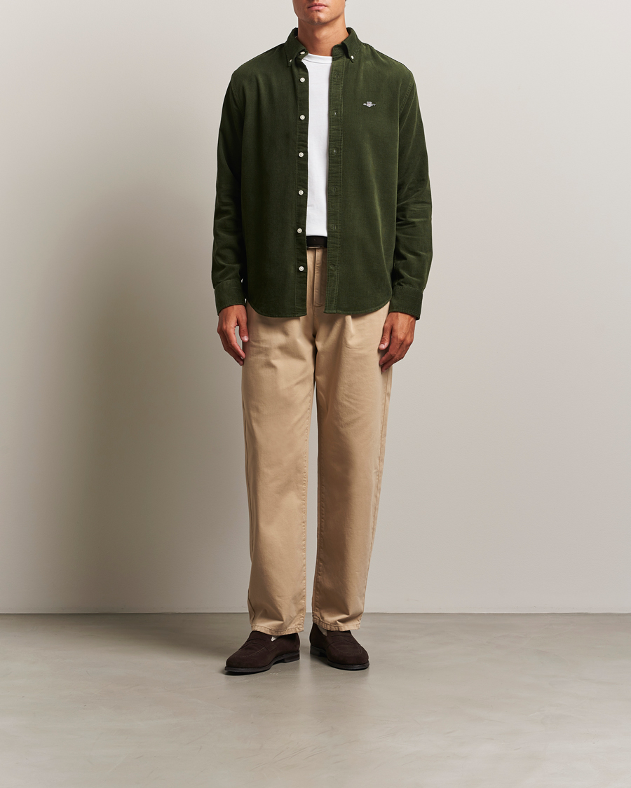 Homme | Chemises | GANT | Regular Fit Corduroy Shirt Country Green