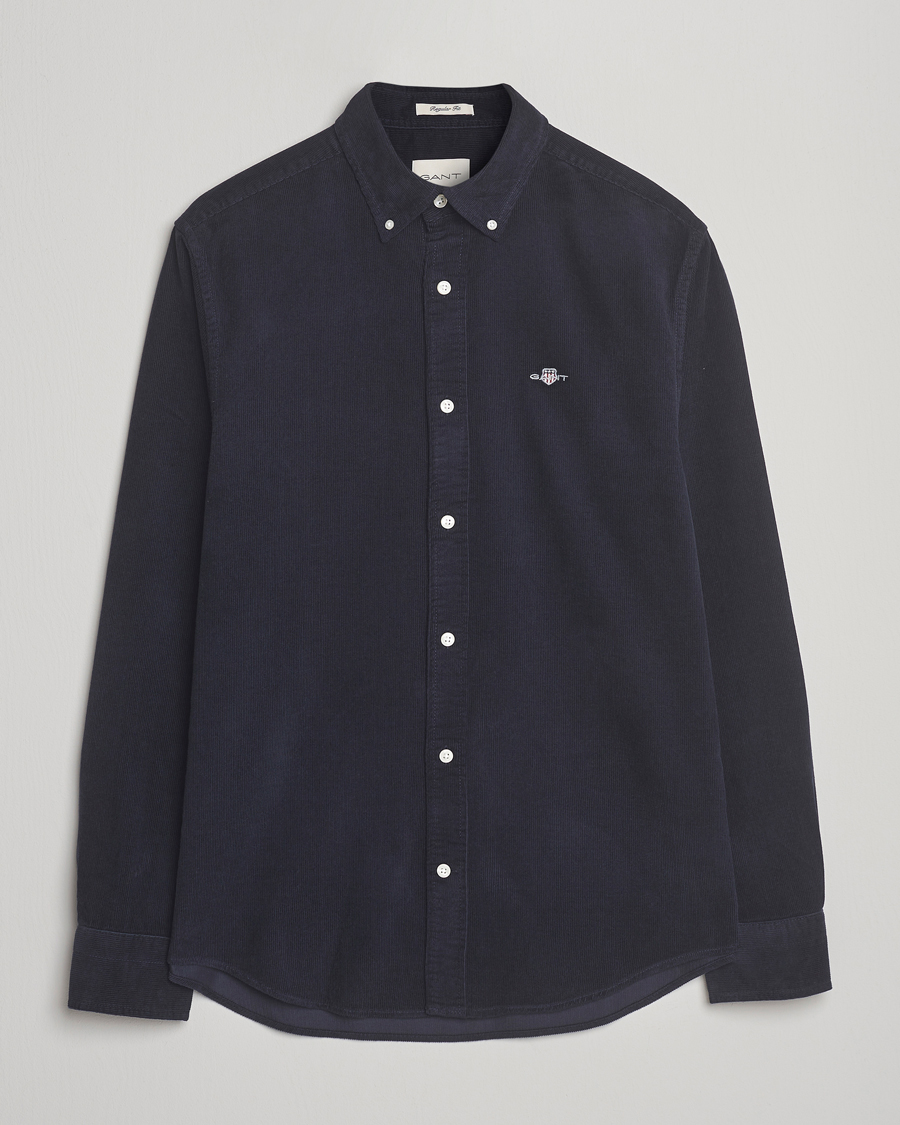 Homme | Chemises | Gant | Regular Fit Corduroy Shirt Evening Blue