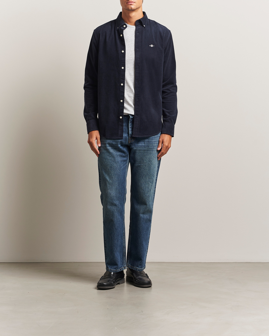 Homme | Chemises | Gant | Regular Fit Corduroy Shirt Evening Blue