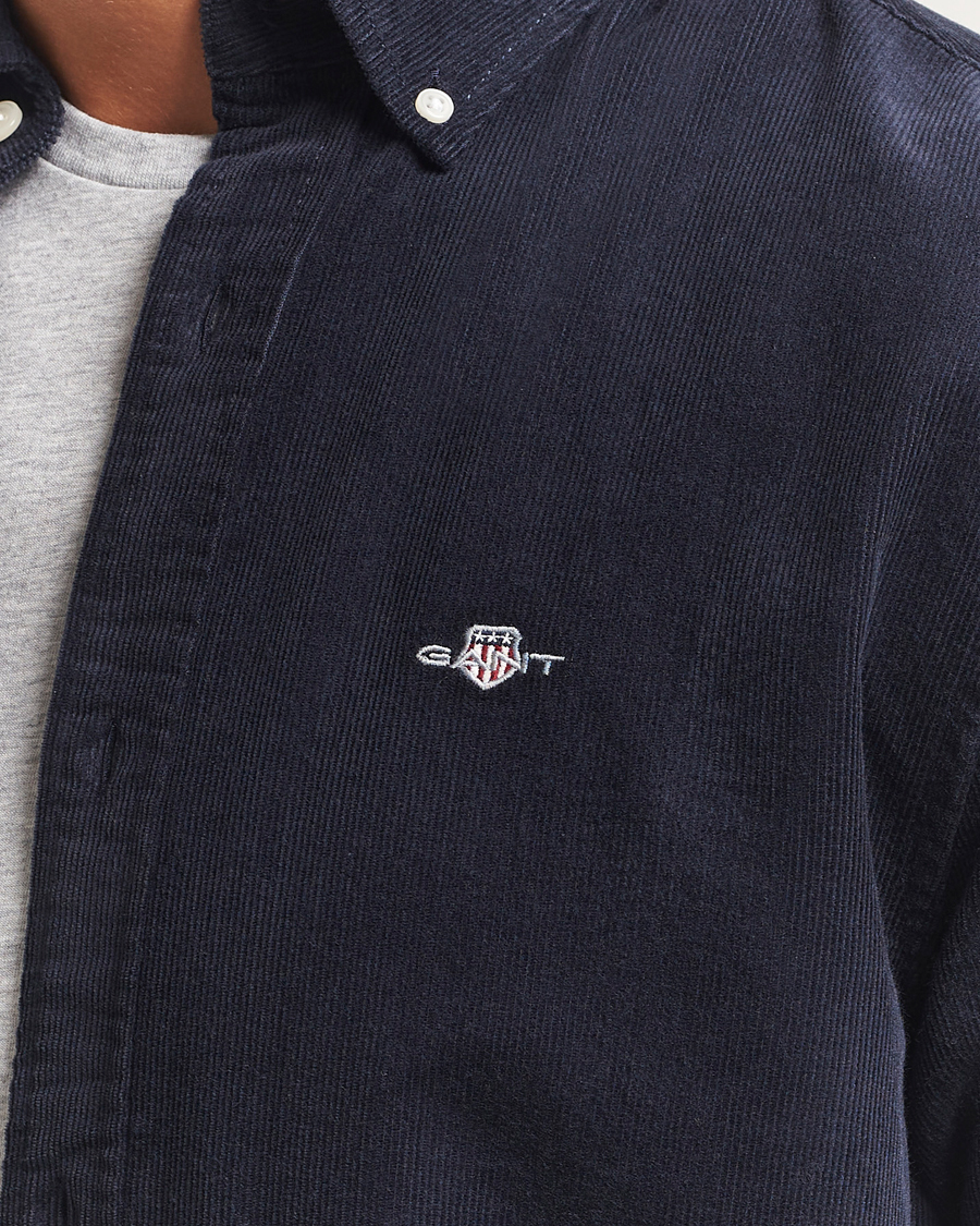 Homme | Chemises | Gant | Regular Fit Corduroy Shirt Evening Blue