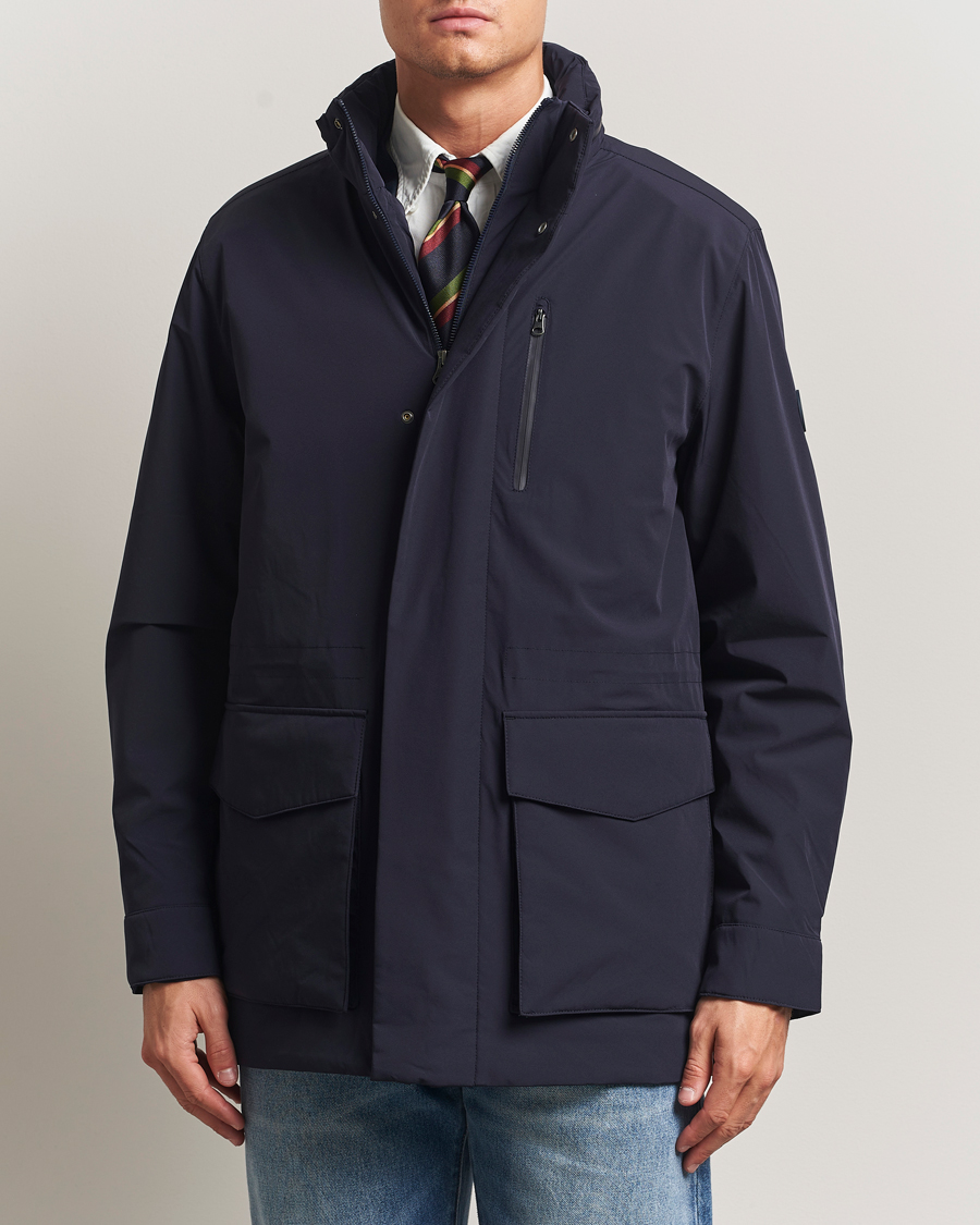 Homme | Manteaux Et Vestes | Gant | Double Mid Length Field Jacket Evening Blue