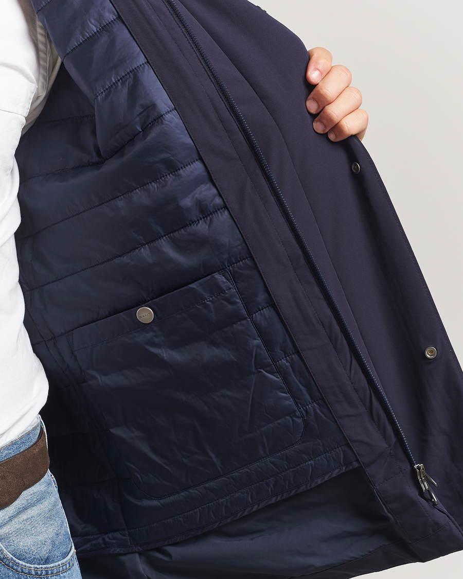 Homme | Manteaux Et Vestes | Gant | Double Mid Length Field Jacket Evening Blue