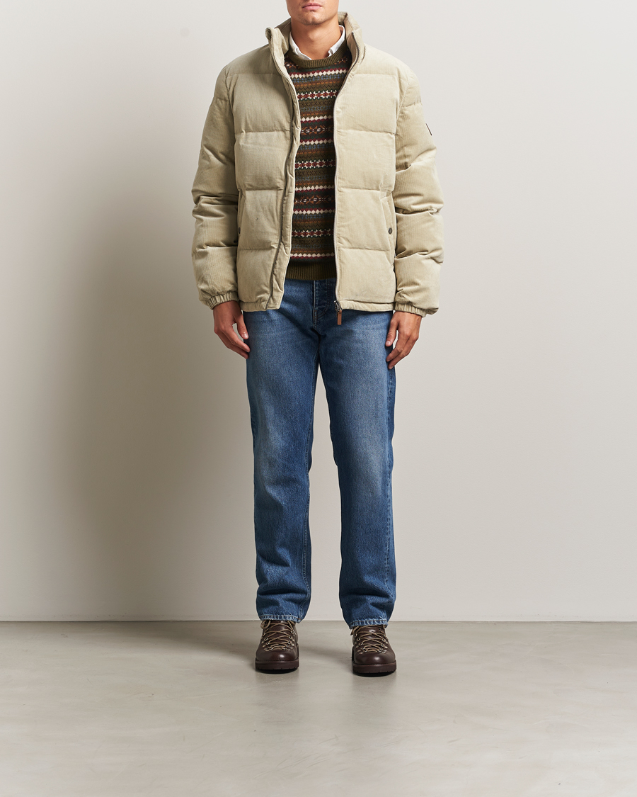 Homme | Manteaux Et Vestes | Gant | Corduroy Down Puffer Jacker Greige
