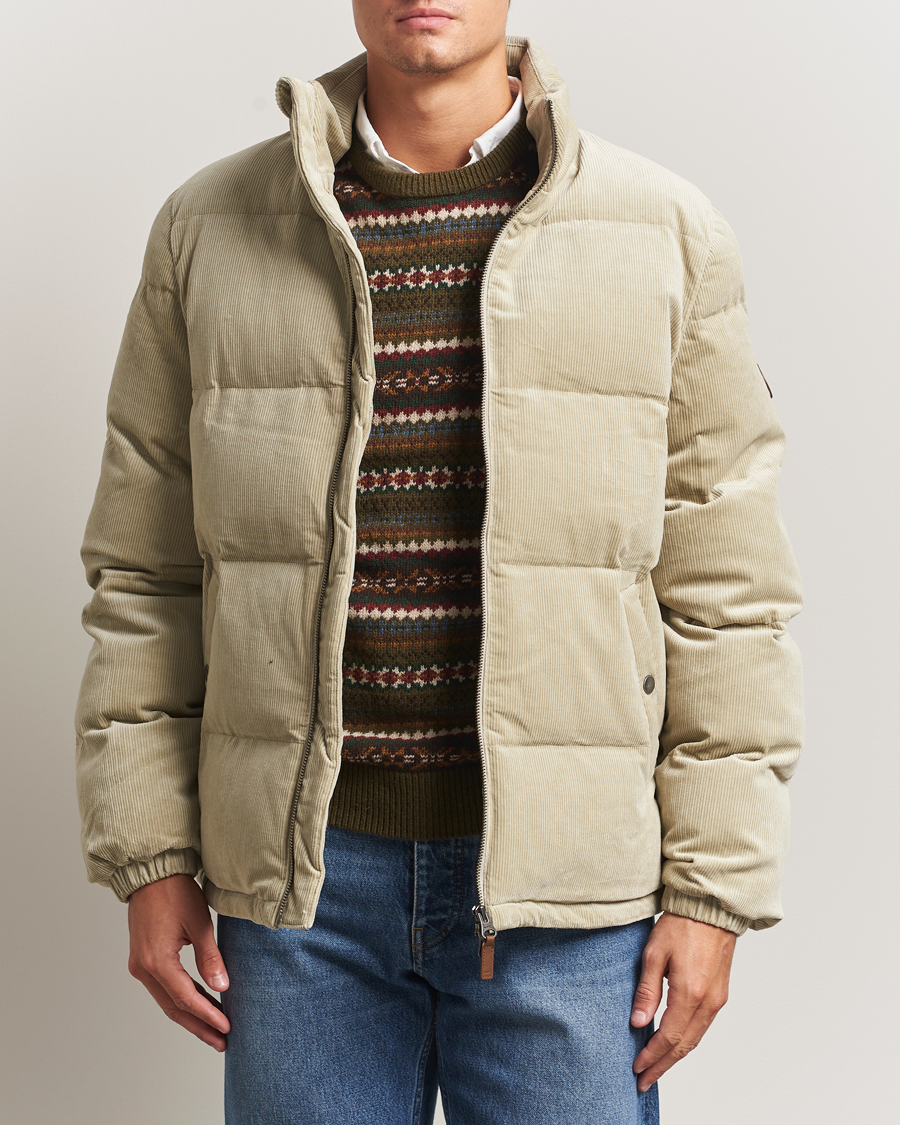 Homme | Manteaux Et Vestes | Gant | Corduroy Down Puffer Jacker Greige