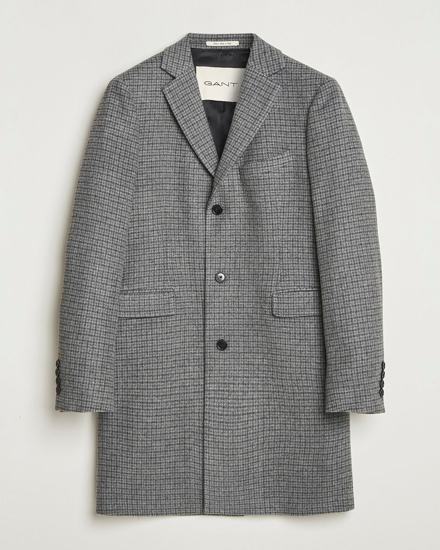 Homme | Manteaux Et Vestes | Gant | Classic Wool Houndstooth Coat Black