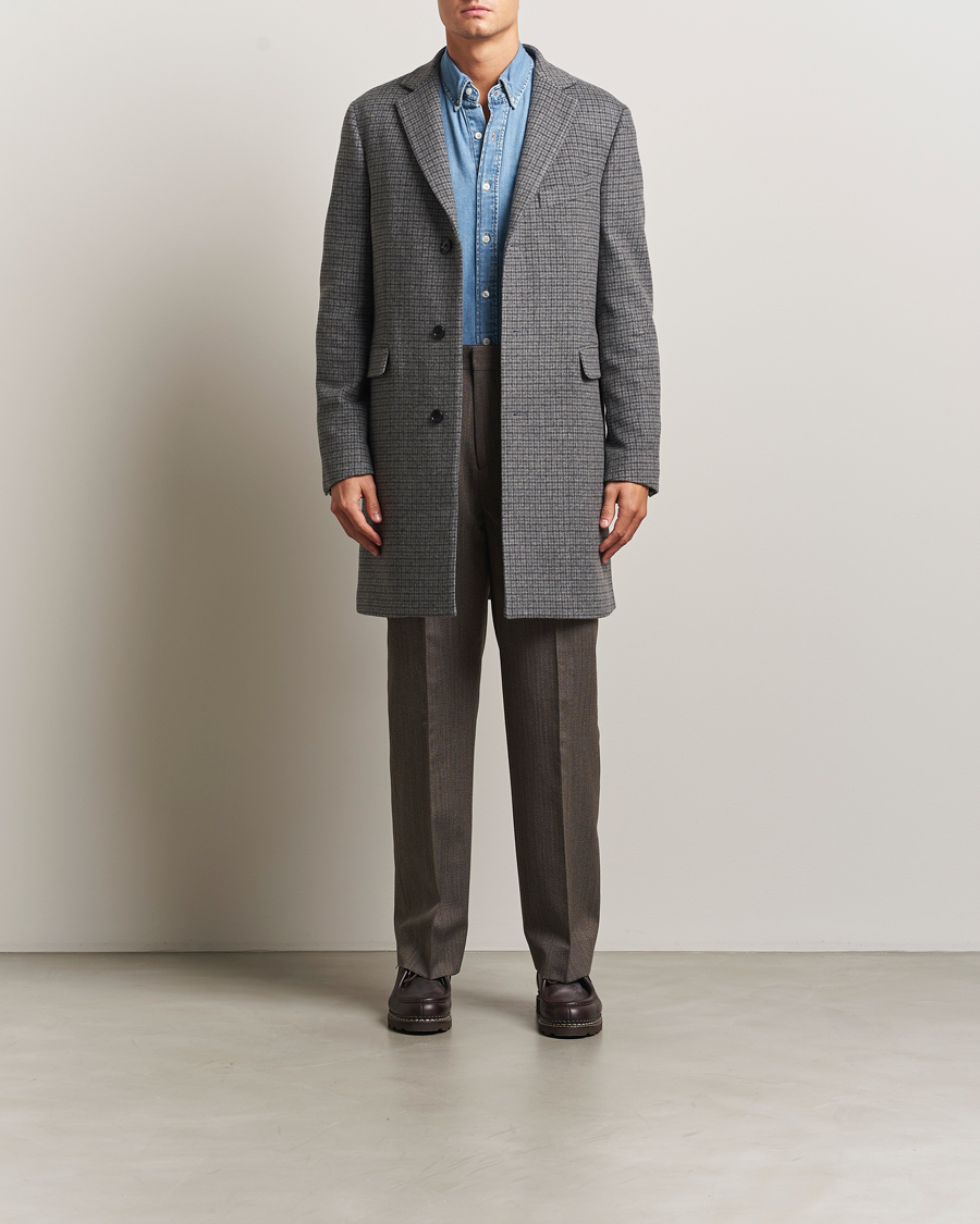 Homme | Manteaux Et Vestes | Gant | Classic Wool Houndstooth Coat Black