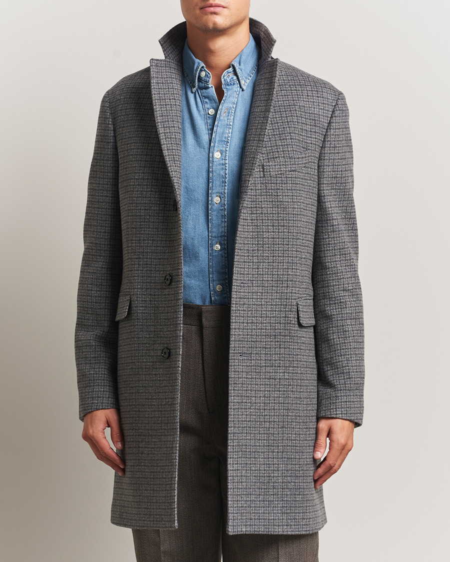 Homme | Manteaux Et Vestes | Gant | Classic Wool Houndstooth Coat Black