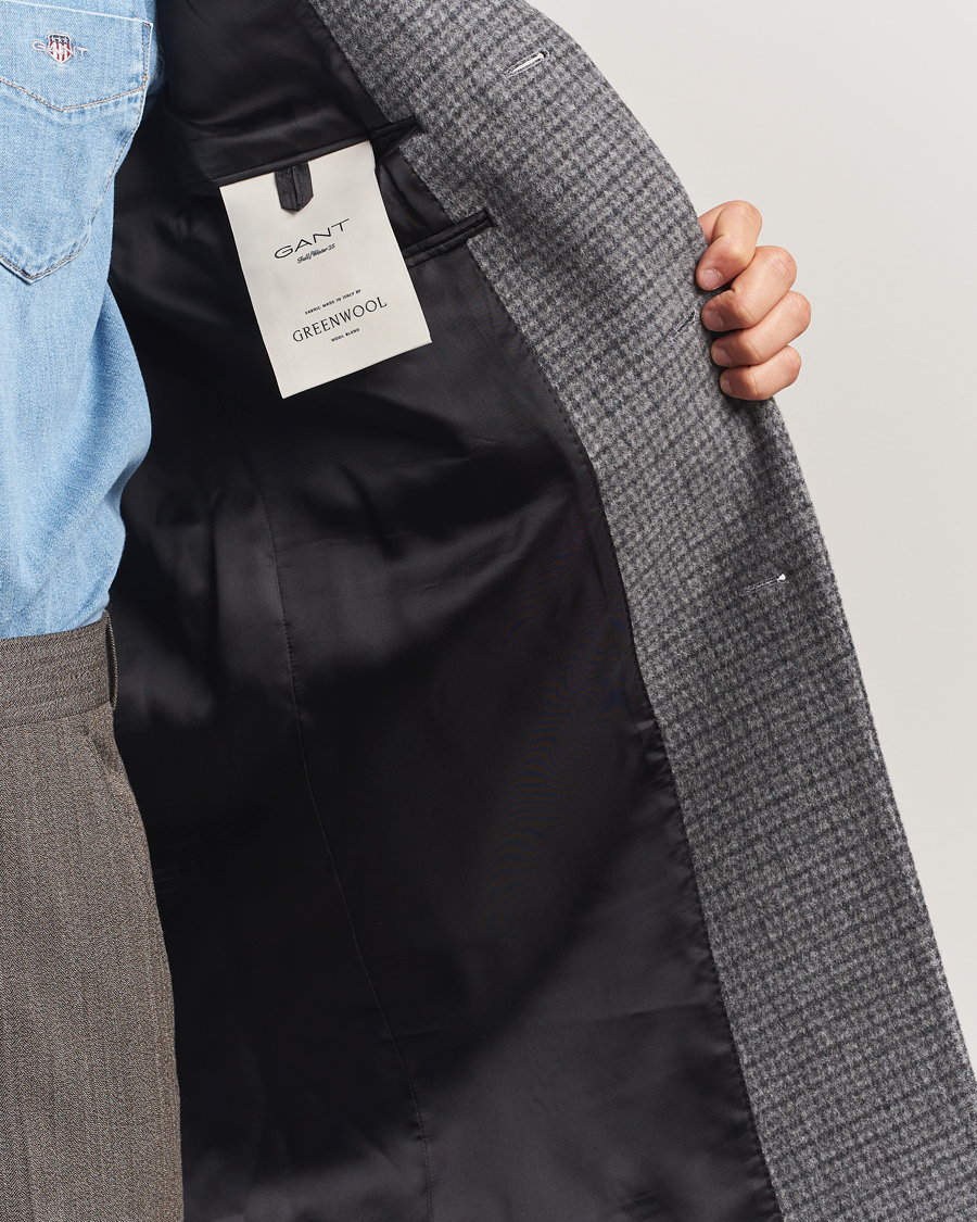 Homme | Manteaux Et Vestes | Gant | Classic Wool Houndstooth Coat Black