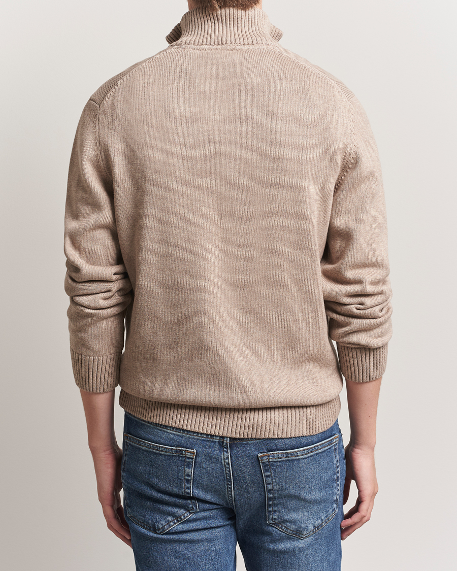 Homme | Pulls Et Tricots | GANT | Casual Cotton Half Zip Dark Sand Melange