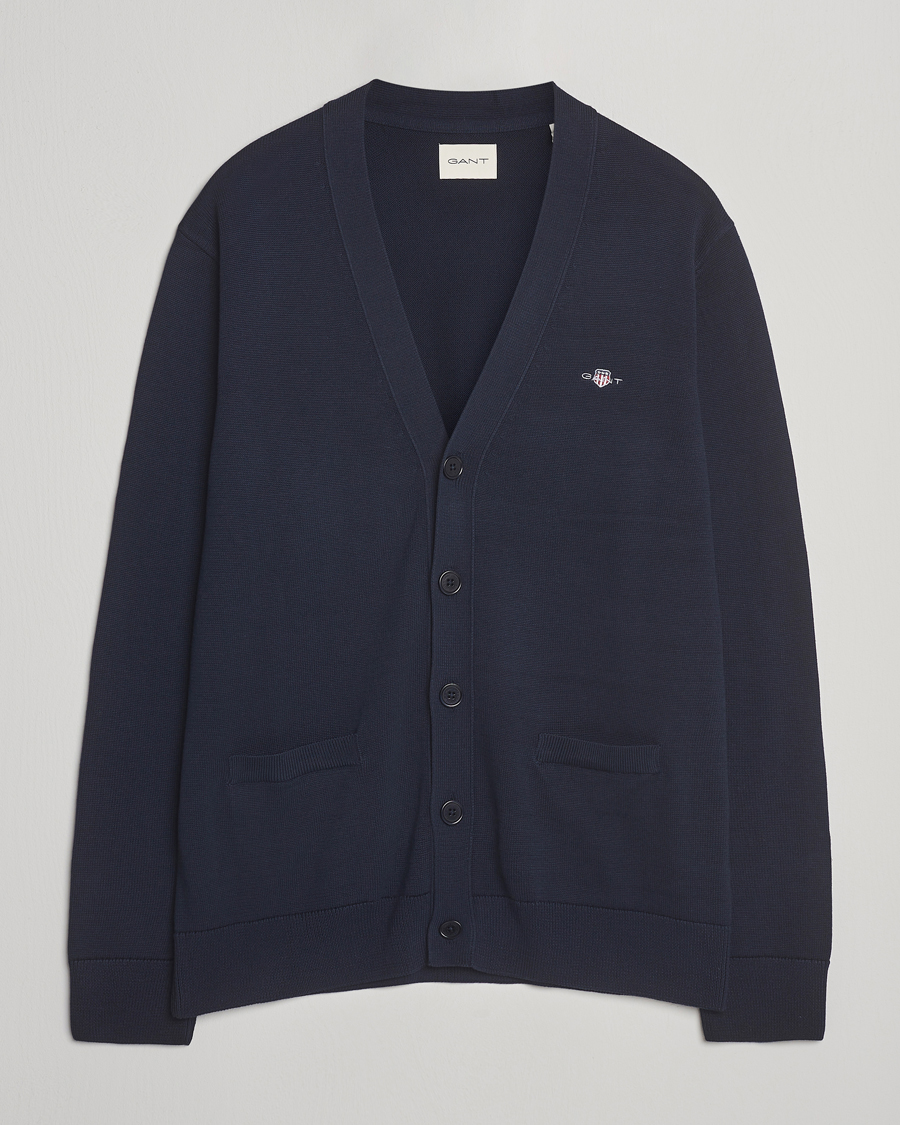 Homme | Pulls Et Tricots | Gant | Casual Cotton Cardigan Evening Blue