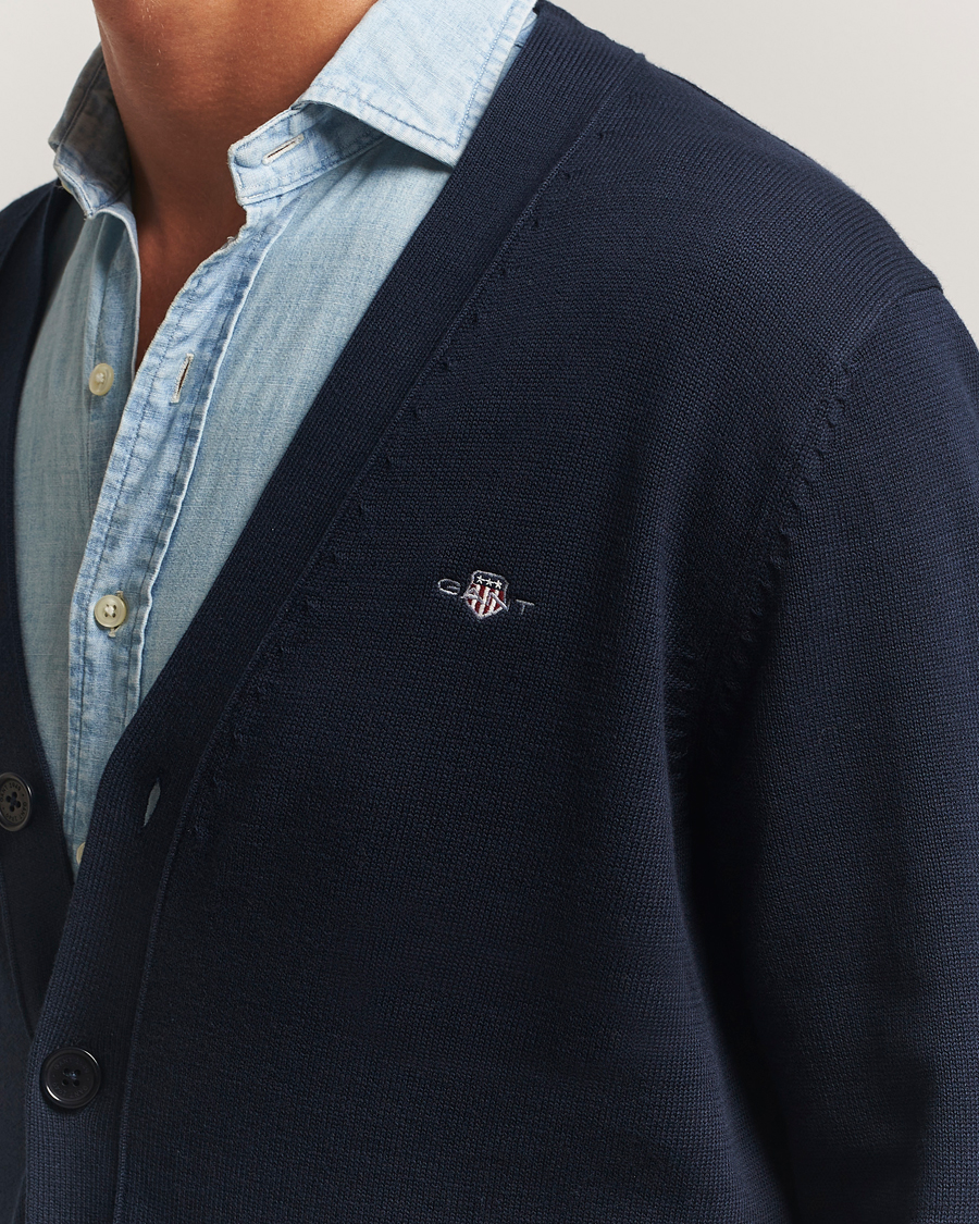 Homme | Pulls Et Tricots | Gant | Casual Cotton Cardigan Evening Blue