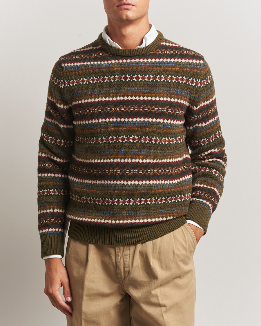 Homme | Pulls Et Tricots | Gant | Fair Isle Knitted Crew Neck Sweater Country Green