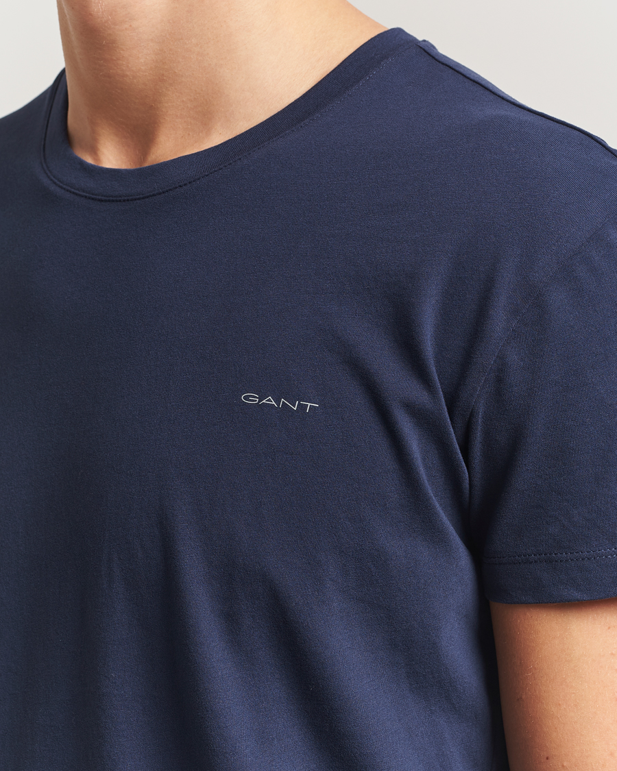 Homme | T-shirts | GANT | 2-Pack Crew Neck T-Shirt Light Grey/Navy