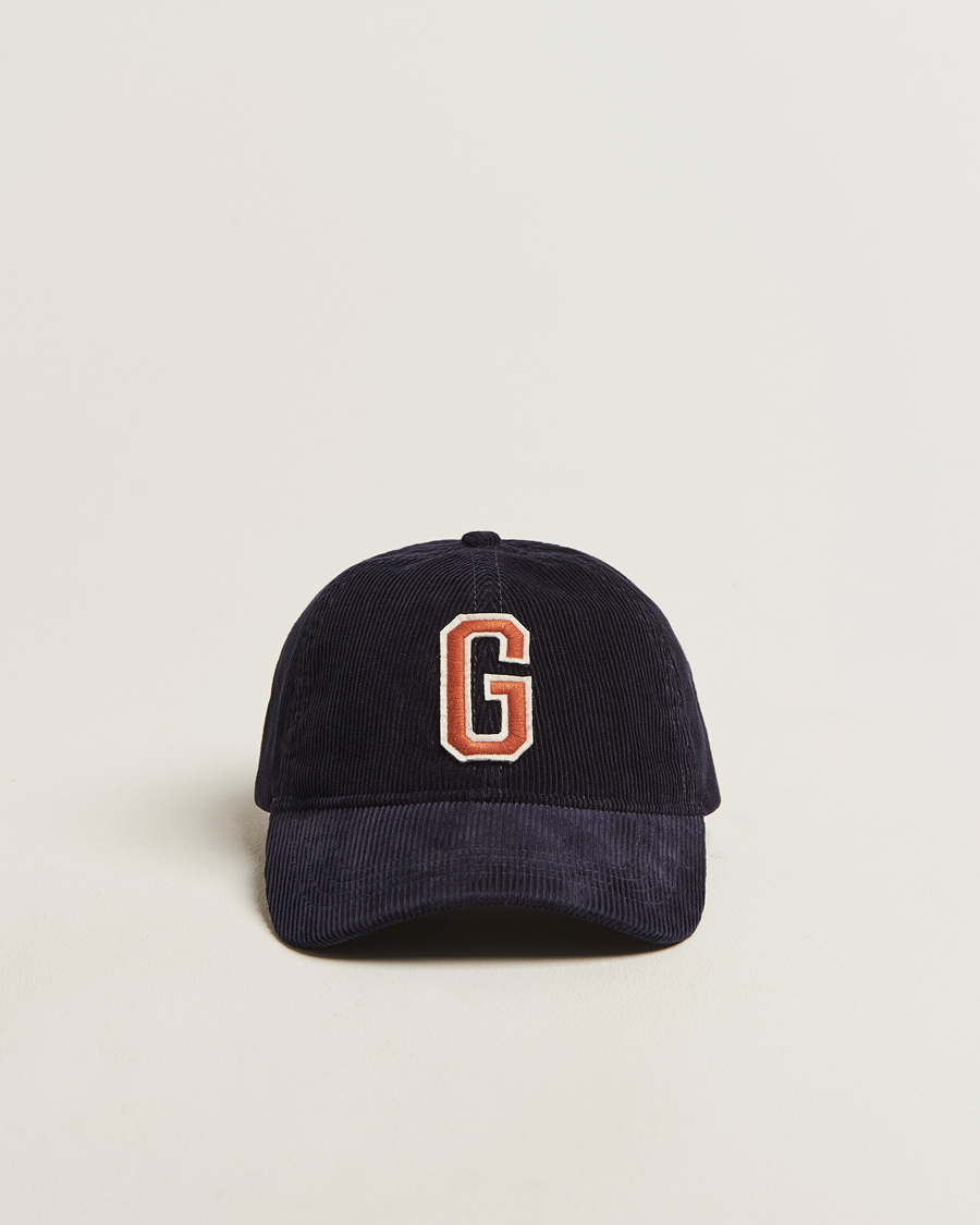 Homme | GANT G Badge Corduroy Cap Evening Blue | GANT | G Badge Corduroy Cap Evening Blue