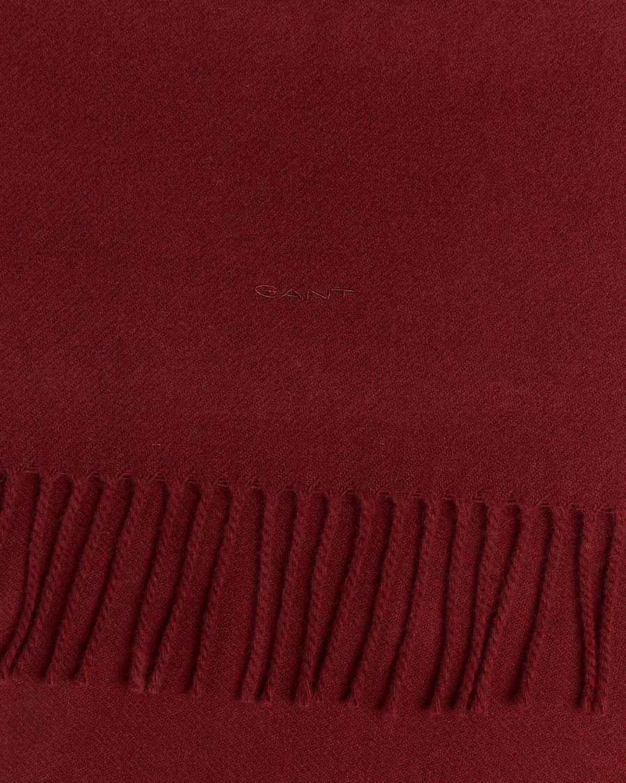 Homme | GANT Wool Scarf Plumped Red | GANT | Wool Scarf Plumped Red
