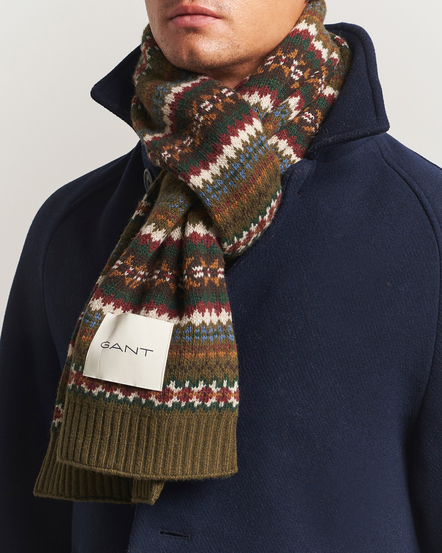 Homme | GANT Fair Isle Scarf Country Green | GANT | Fair Isle Scarf Country Green
