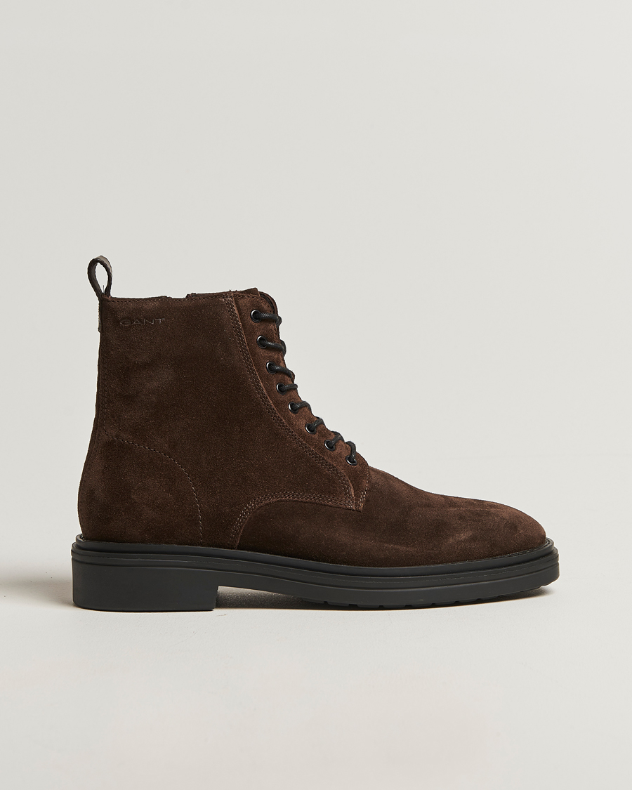 Homme | Bottes | Gant | Boggar Suede Boot Espresso Brown