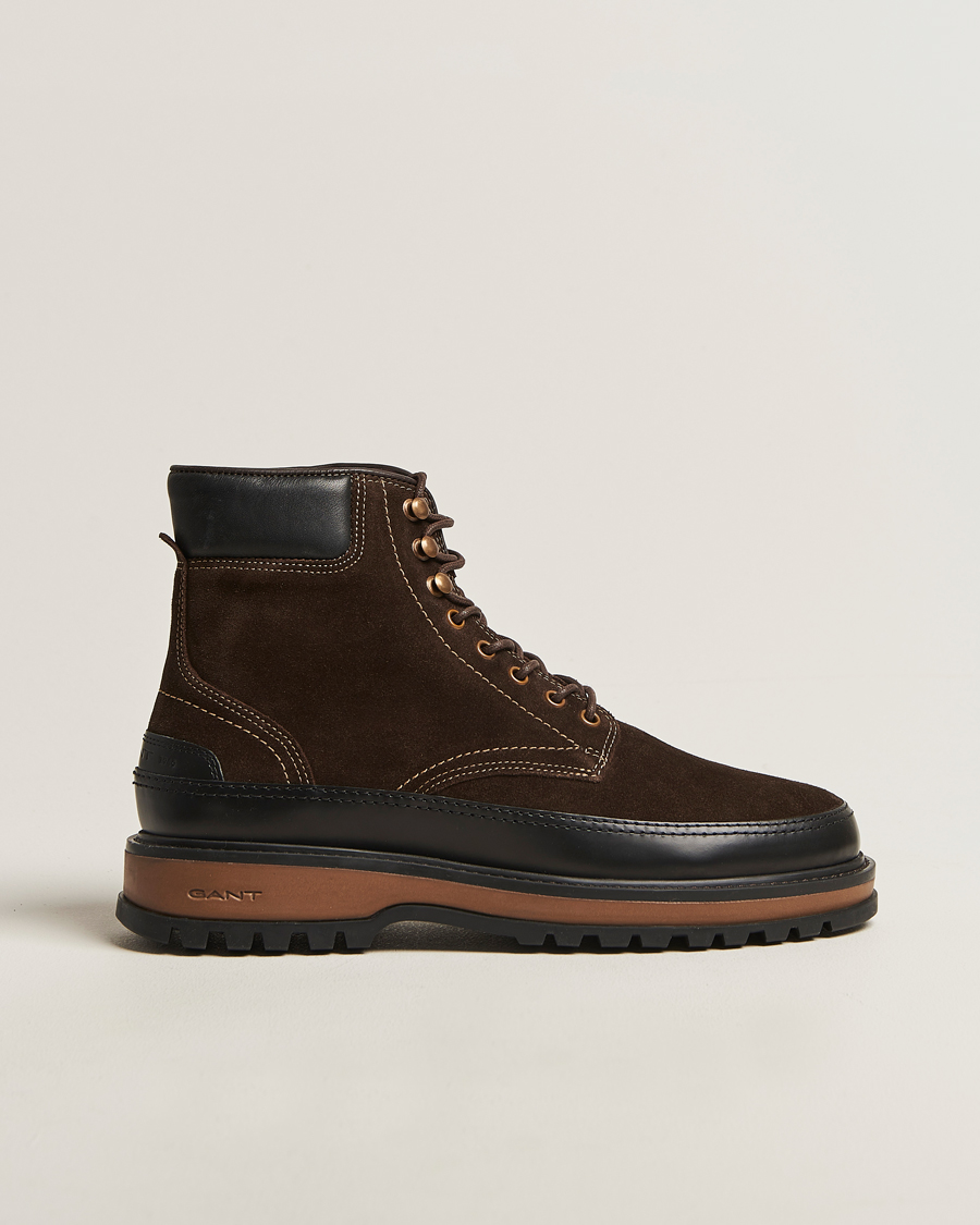 Homme | Bottes | Gant | Clafton Felt Lined Suede Boot Dark Brown