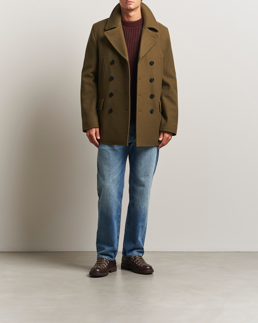 Homme | Manteaux Et Vestes | Gloverall | Churchill Reefer Peacoat Loden Green