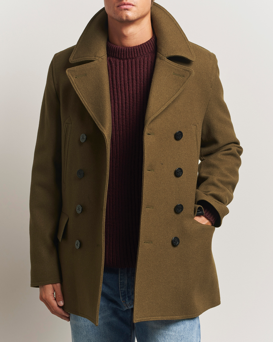 Homme | Manteaux Et Vestes | Gloverall | Churchill Reefer Peacoat Loden Green