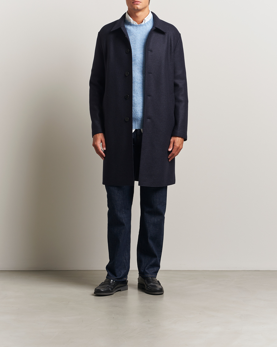 Homme | Manteaux Et Vestes | Harris Wharf London | Pressed Wool Mac Coat Navy