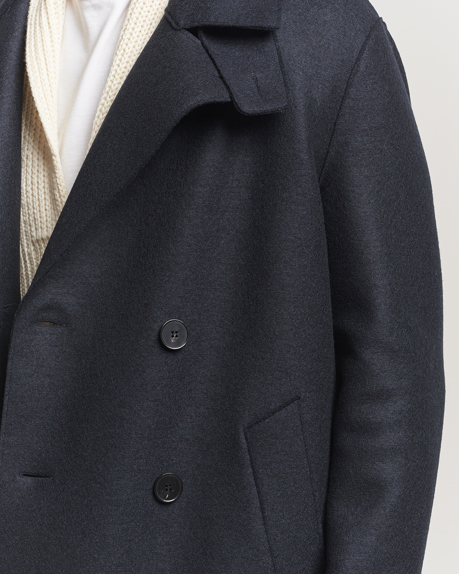 Homme | Manteaux Et Vestes | Harris Wharf London | Pressed Wool Long Peacoat Dark Blue