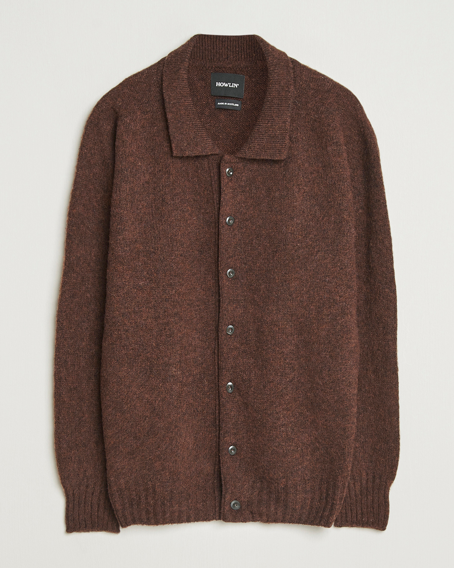 Homme | Pulls Et Tricots | Howlin' | Brushed Wool Cardigan Brownish