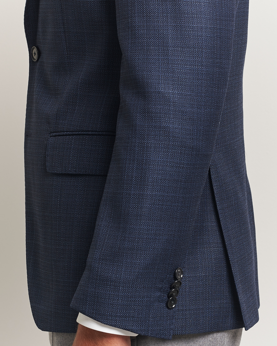 Homme | Blazers | BOSS BLACK | Hutson Wool Checked Blazer Open Blue