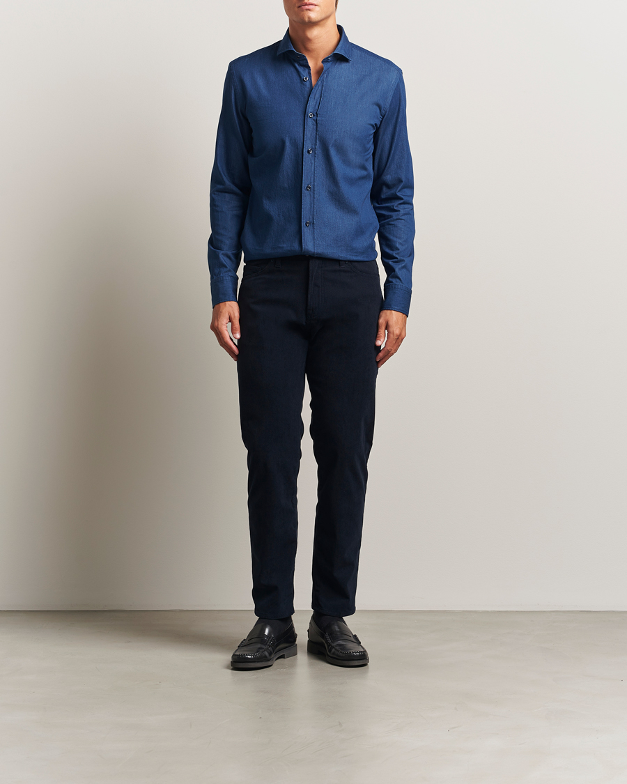 Homme | Pantalons | BOSS BLACK | Re.Maine Corduroy 5-Pocket Pants Dark Blue