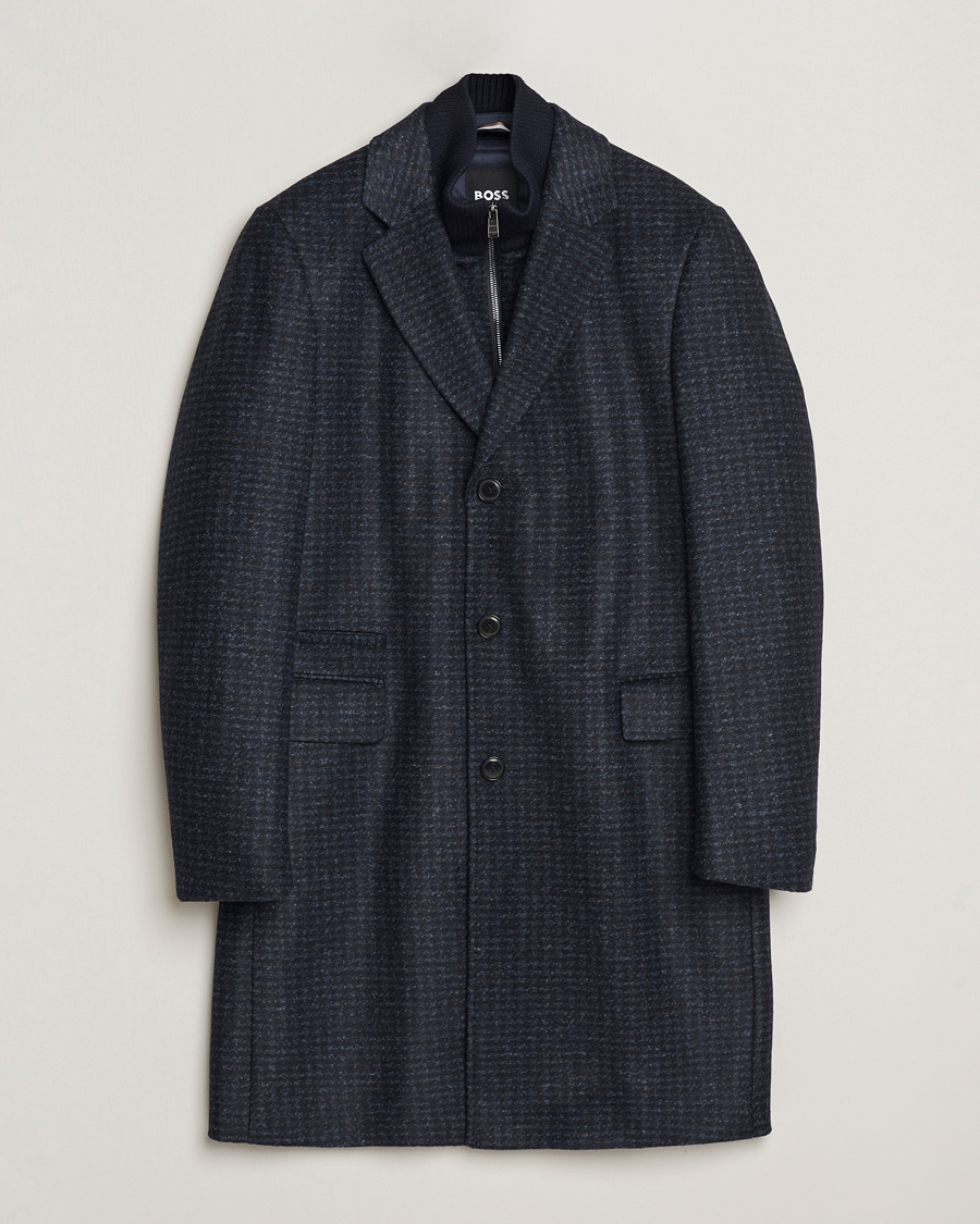 Homme | Manteaux Et Vestes | BOSS BLACK | Hyde Wool Bib Coat Dark Blue