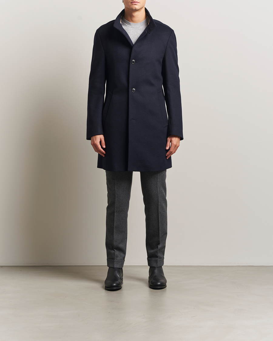 Homme | Manteaux Et Vestes | BOSS BLACK | Hyde Stand Up Collar Coat Dark Blue