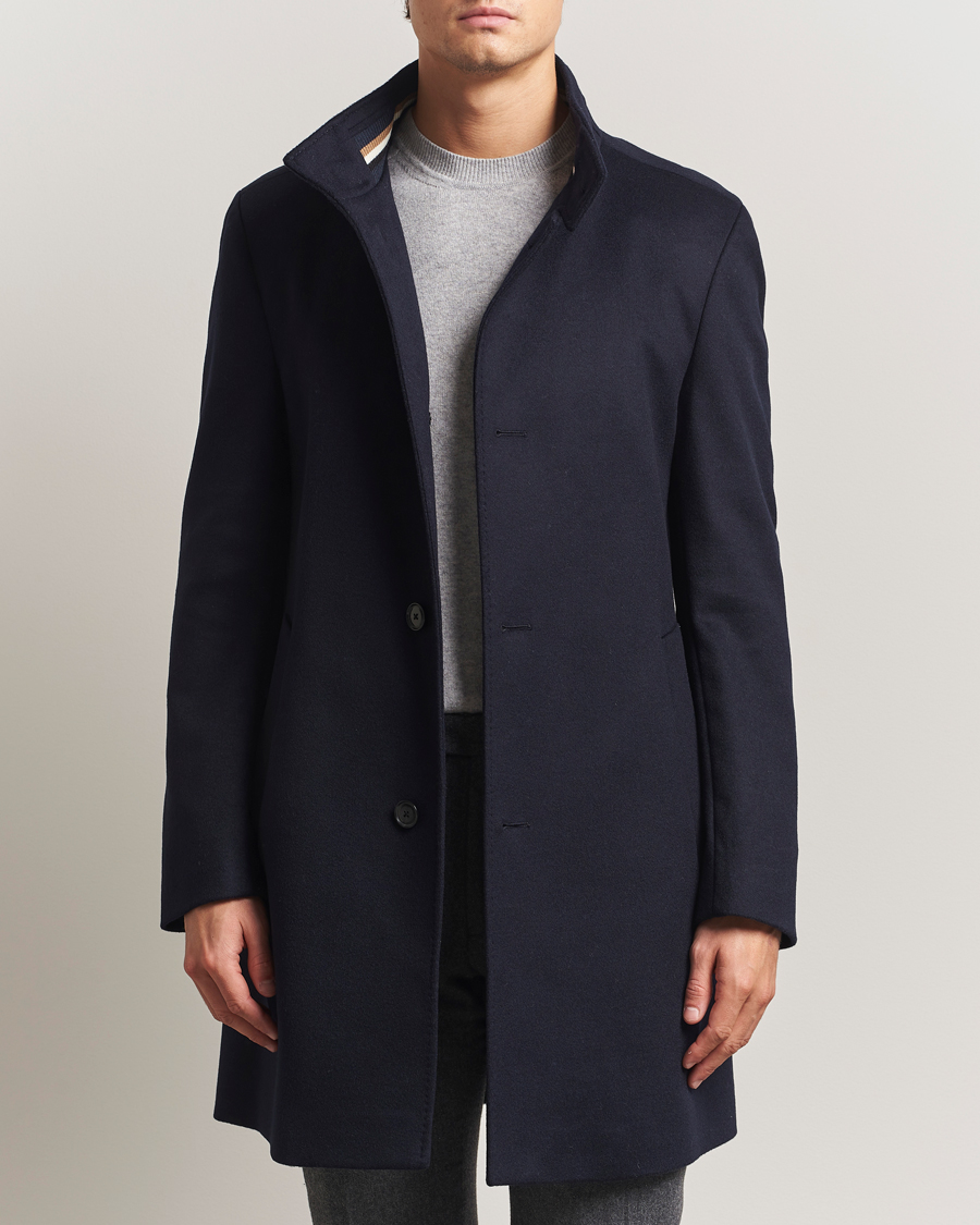 Homme | Manteaux Et Vestes | BOSS BLACK | Hyde Stand Up Collar Coat Dark Blue