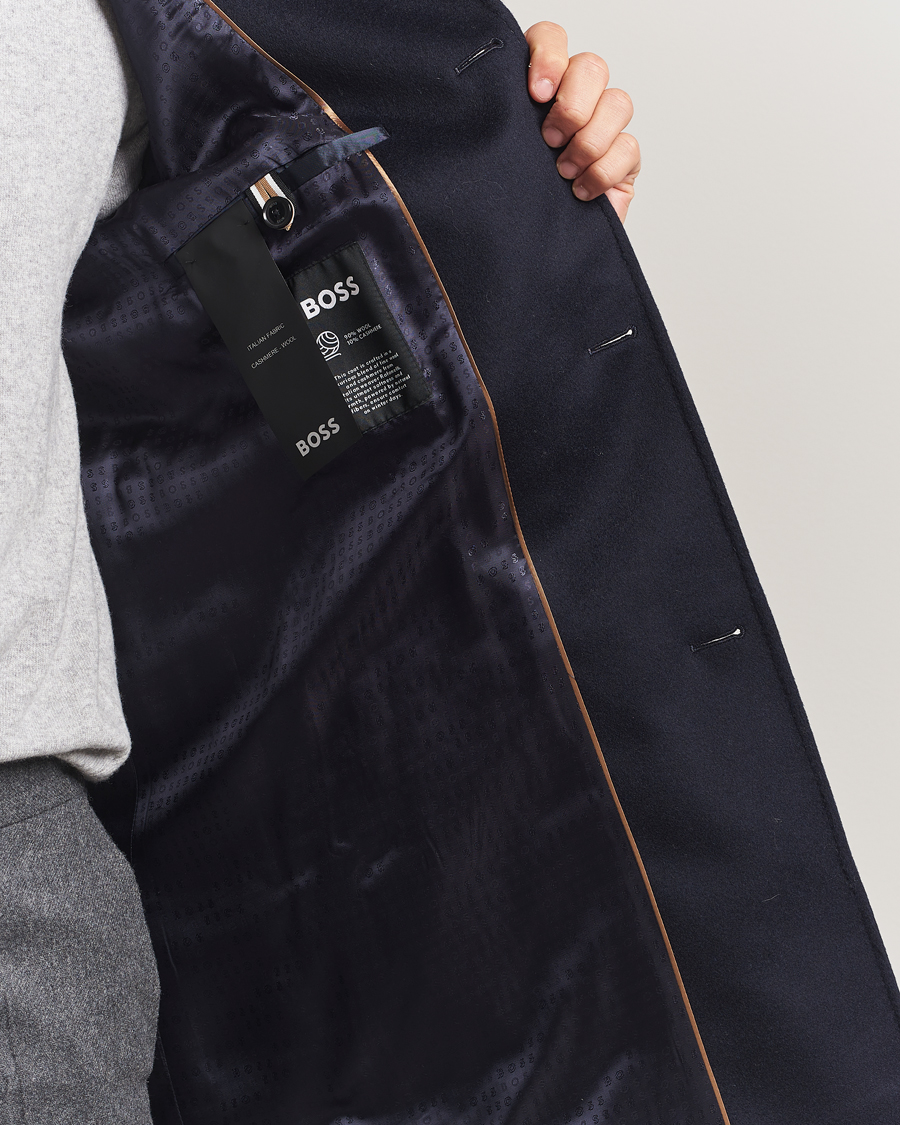 Homme | Manteaux Et Vestes | BOSS BLACK | Hyde Stand Up Collar Coat Dark Blue