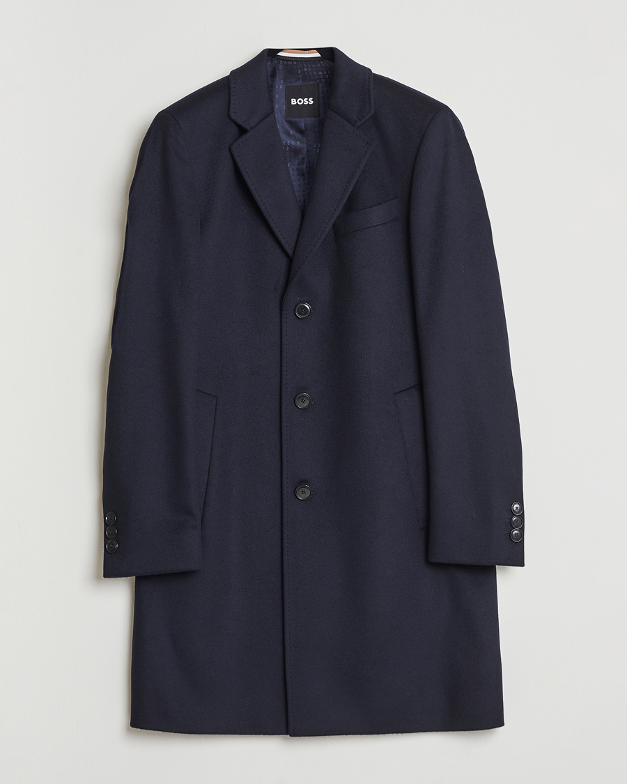 Homme | Manteaux Et Vestes | BOSS BLACK | Hyde Wool Coat Dark Blue