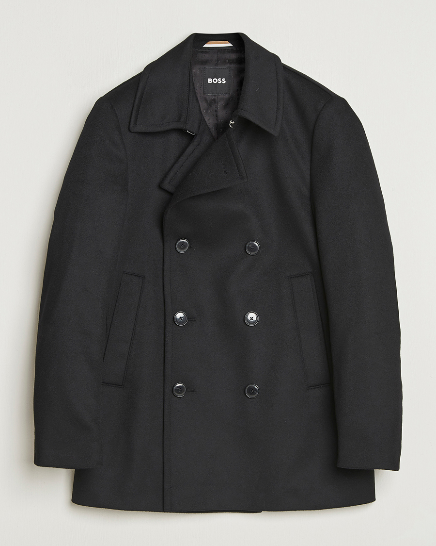 Homme | Manteaux Et Vestes | BOSS BLACK | Hyde Wool Peacoat Black