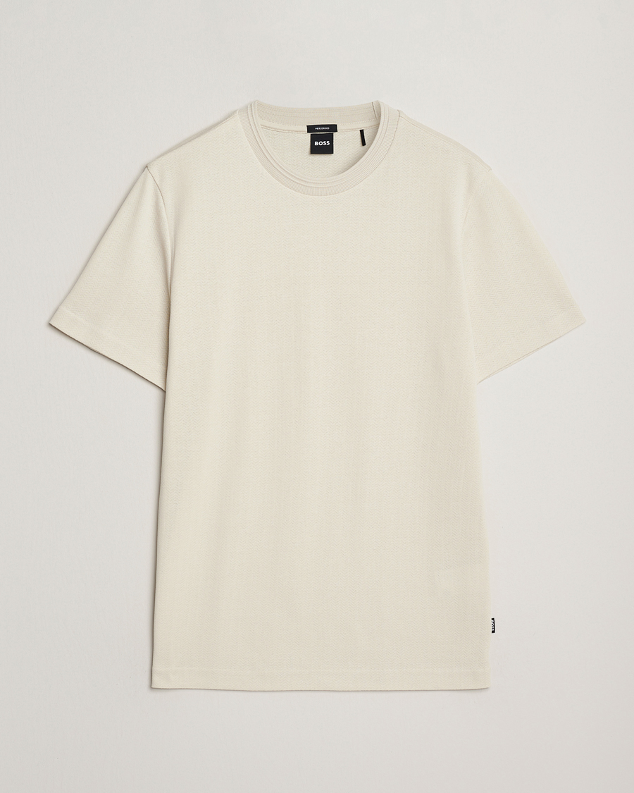 Homme | T-shirts | BOSS BLACK | Thompson Structured Crew Neck T-Shirt Open White