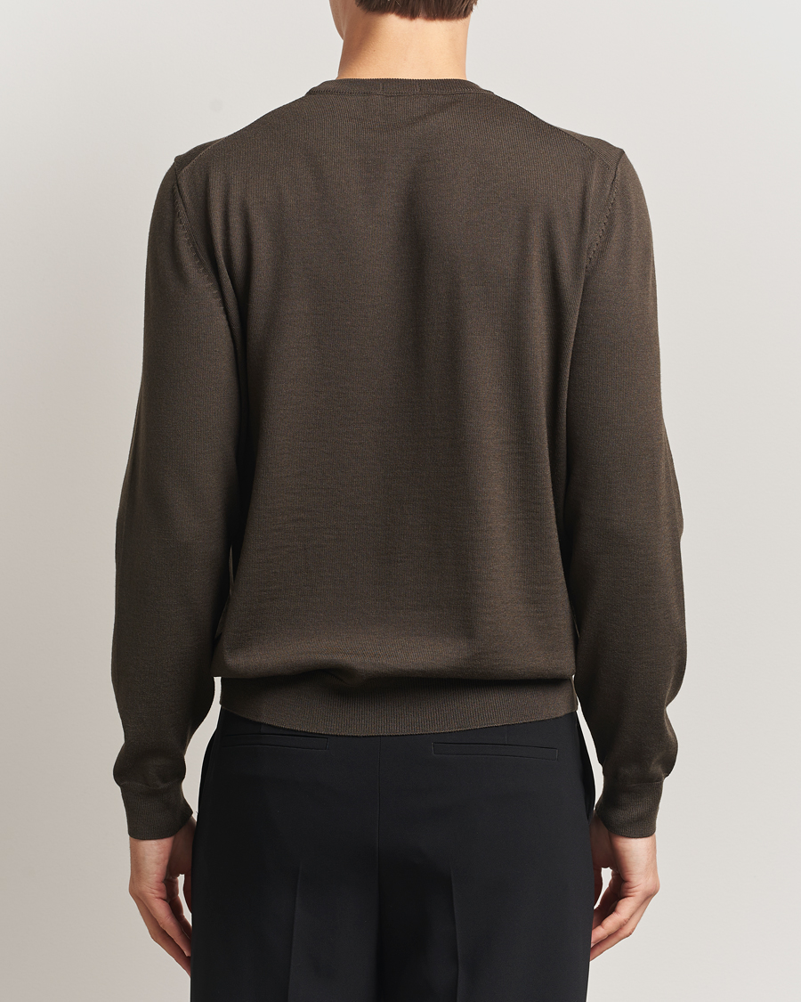 Homme | Pulls Et Tricots | BOSS BLACK | Botto Merino Knitted Pullover Open Green