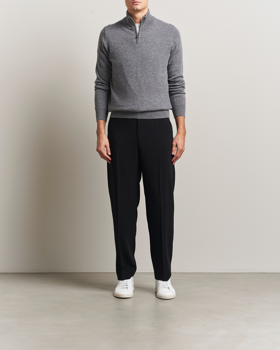 Homme | Pulls Et Tricots | BOSS BLACK | Hemarlo Wool/Cashmere Half Zip Medium Grey
