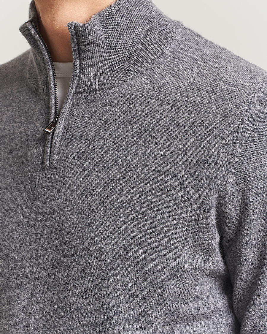 Homme | Pulls Et Tricots | BOSS BLACK | Hemarlo Wool/Cashmere Half Zip Medium Grey