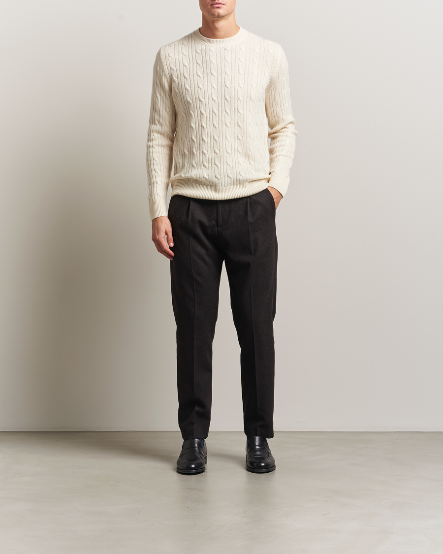 Homme | Pulls Et Tricots | BOSS BLACK | Hetico Wool/Cashmere Cable Sweater Open White