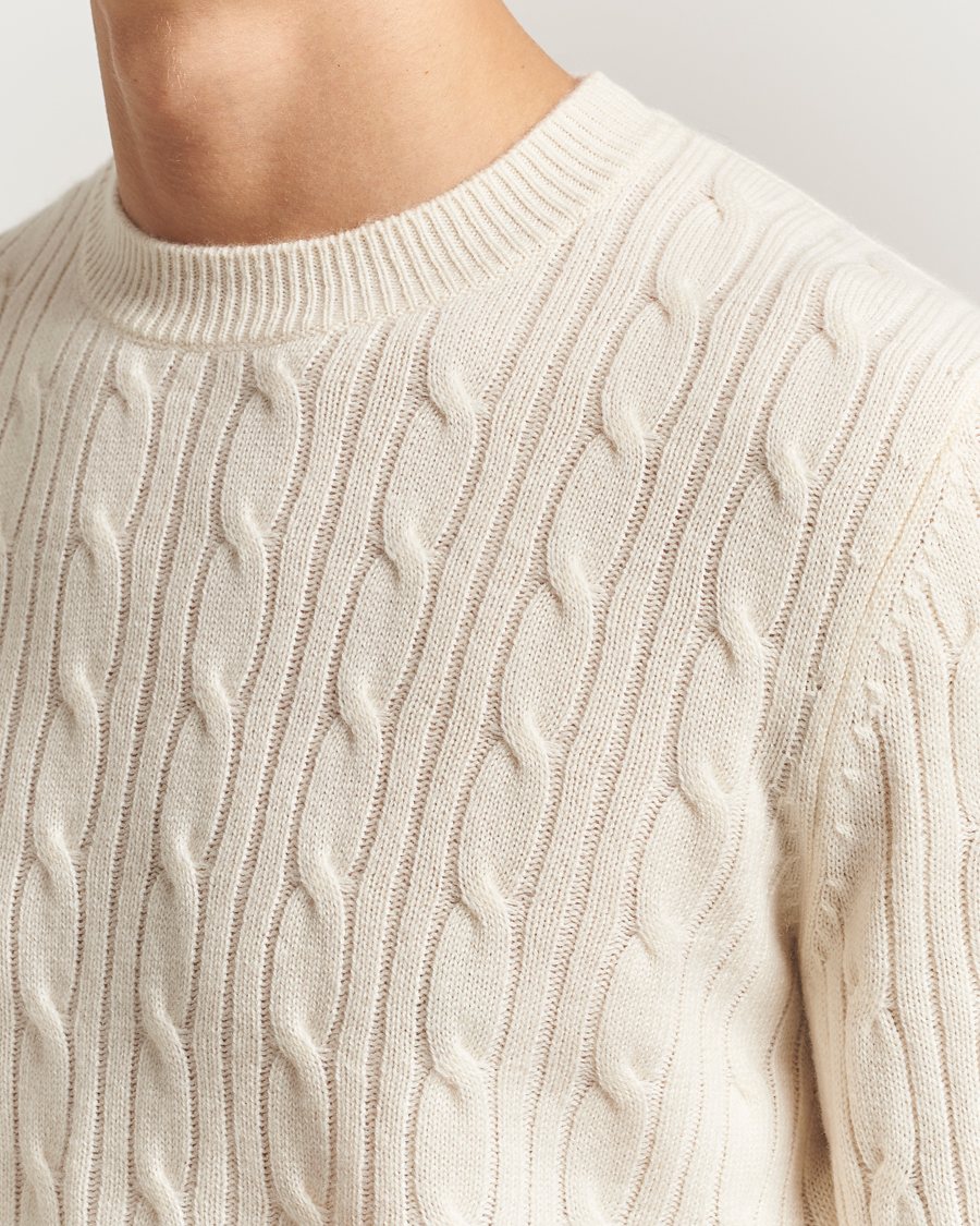 Homme | Pulls Et Tricots | BOSS BLACK | Hetico Wool/Cashmere Cable Sweater Open White