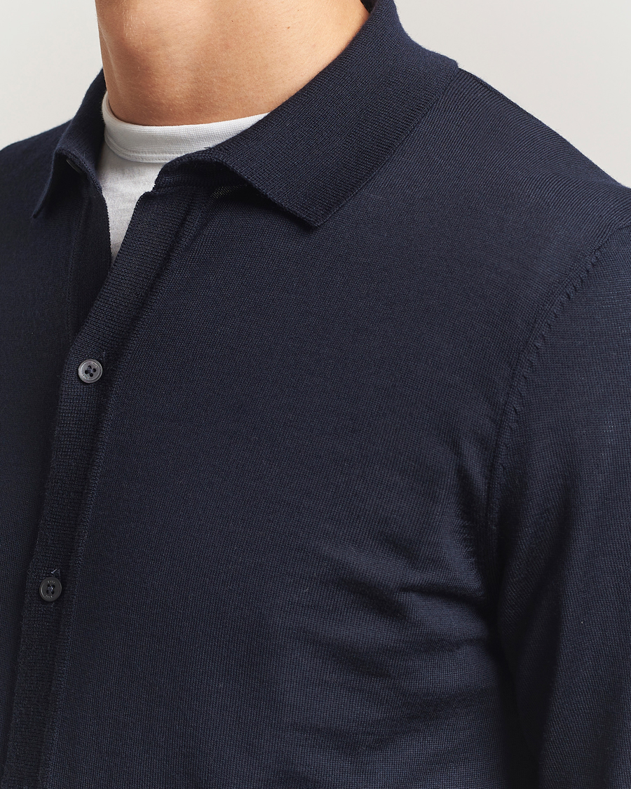 Homme | Pulls Et Tricots | BOSS BLACK | Helbert Wool Cardigan Dark Blue