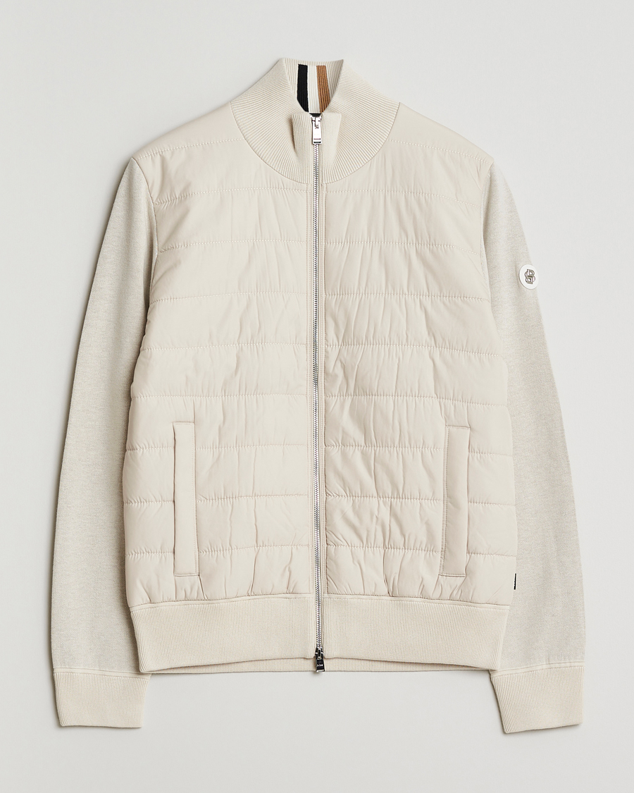 Homme | Pulls Et Tricots | BOSS BLACK | Hernest Hybrid Full Zip Open White