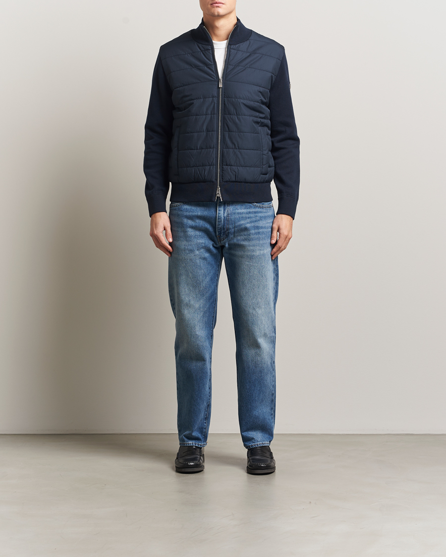 Homme | Manteaux Et Vestes | BOSS BLACK | Hernest Hybrid Full Zip Dark Blue