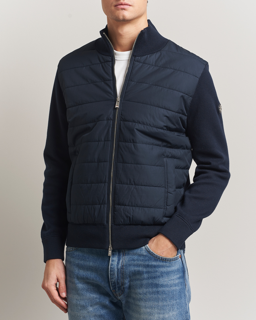 Homme | Manteaux Et Vestes | BOSS BLACK | Hernest Hybrid Full Zip Dark Blue