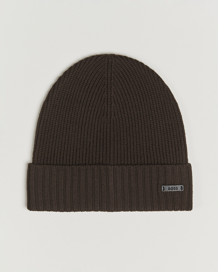 Homme | BOSS BLACK Fati Wool Beanie Dark Brown | BOSS BLACK | Fati Wool Beanie Dark Brown