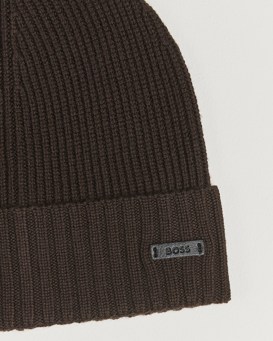 Homme | BOSS BLACK Fati Wool Beanie Dark Brown | BOSS BLACK | Fati Wool Beanie Dark Brown