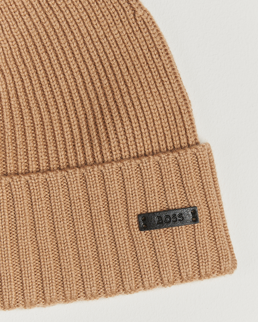 Homme | Bonnets | BOSS BLACK | Fati Wool Beanie Medium Beige